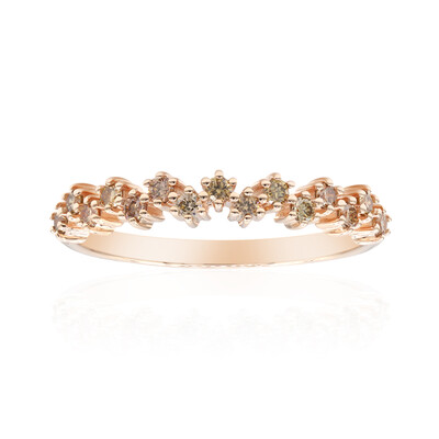 9K SI1 Argyle Rose De France Diamond Gold Ring (Annette)