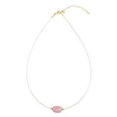 Rhodochrosite Stainless Steel Necklace
