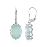 Aqua Chalcedony Silver Earrings