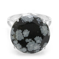 Snowflake Obsidian Silver Ring