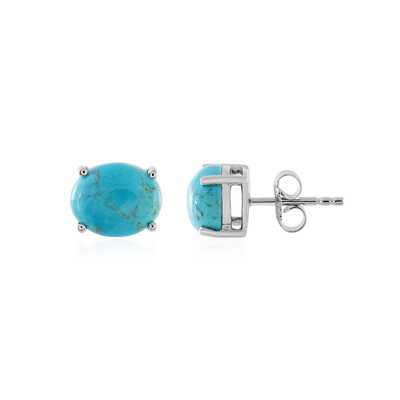 Kingman Blue Mojave Turquoise Silver Earrings