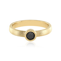 Black Diamond Silver Ring