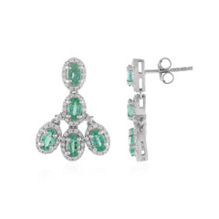 Russian Emerald Silver Earrings