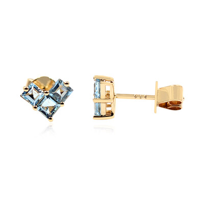 9K Ofiki Aquamarine Gold Earrings
