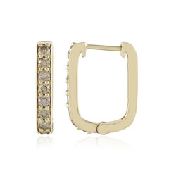 9K SI1 Champagne Diamond Gold Earrings