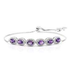 Zambian Amethyst Silver Bracelet