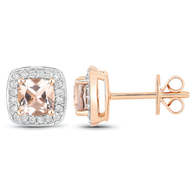 14K Morganite Gold Earrings