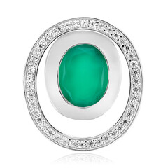 Green Agate Silver Pendant