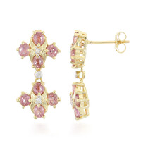 18K Unheated Padparadscha Sapphire Gold Earrings (AMAYANI)