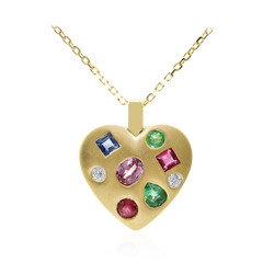 14K Pink Sapphire Gold Necklace (Adela Gold)
