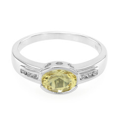Yellow Beryl Silver Ring
