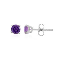 Zambian Amethyst Silver Earrings