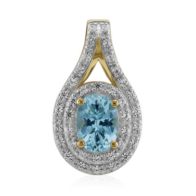 9K Teal Tourmaline Gold Pendant