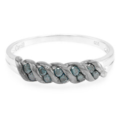 Fancy Diamond Silver Ring