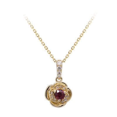 14K AAA Mozambique Ruby Gold Necklace (CIRARI)
