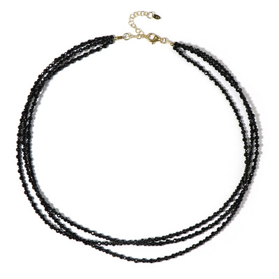 Black Spinel Silver Necklace
