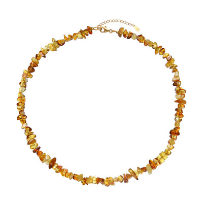 Cognac Baltic Amber Silver Necklace