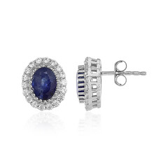Madagascar Blue Sapphire Silver Earrings