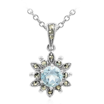 Sky Blue Topaz Silver Necklace