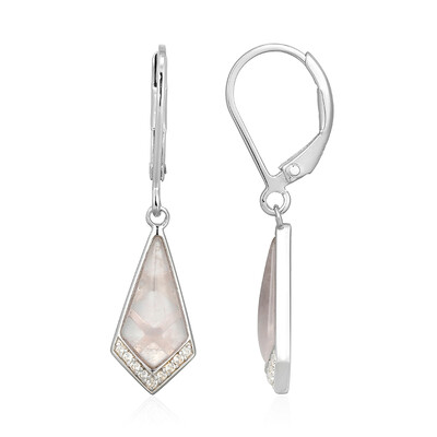 Rose Quartz Silver Earrings