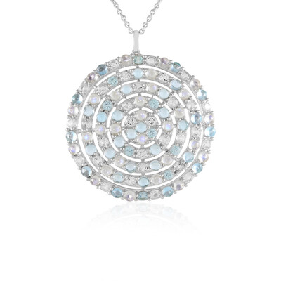 Rainbow Moonstone Silver Necklace (KM by Juwelo)
