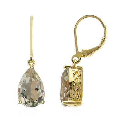 Green Amethyst Silver Earrings