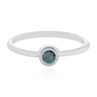 Blue Diamond Silver Ring