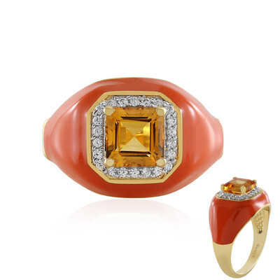 Madeira Citrine Silver Ring (M de Luca)