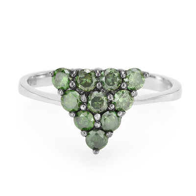 Fancy Diamond Silver Ring