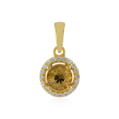 Yellow Zircon Silver Pendant