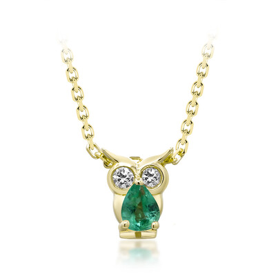 14K AAA Zambian Emerald Gold Necklace (CIRARI)
