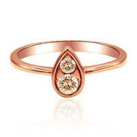 9K SI1 Argyle Rose De France Diamond Gold Ring