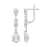 White Quartz Silver Earrings