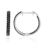 Black Spinel Silver Earrings