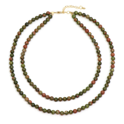 Unakite Silver Necklace