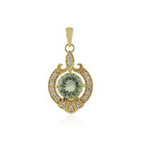 Green Amethyst Silver Pendant