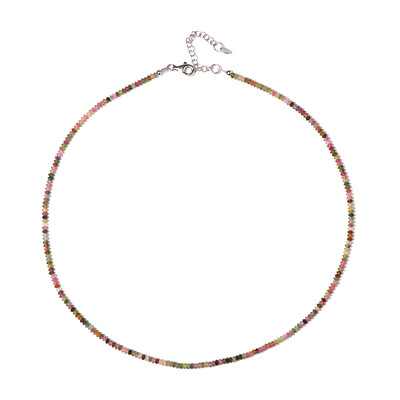 Fancy Tourmaline Silver Necklace