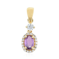 9K Unheated Ceylon Purple Sapphire Gold Pendant