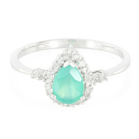 Green Chalcedony Silver Ring