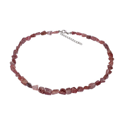 Strawberry Quartz Silver Necklace