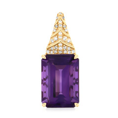 14K Zambian Amethyst Gold Pendant (de Melo)