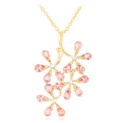 18K Unheated Padparadscha Sapphire Gold Necklace (AMAYANI)