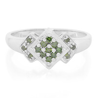 Fancy Diamond Silver Ring