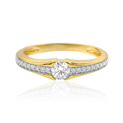 18K IF (D) Diamond Gold Ring (Annette)