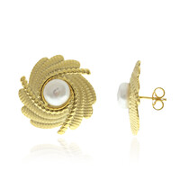 White Freshwater Pearl Silver Earrings (Joias do Paraíso)