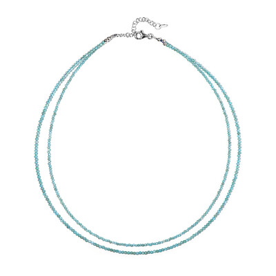Neon Blue Apatite Silver Necklace