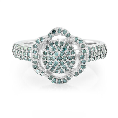 Fancy Diamond Silver Ring
