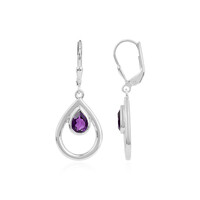 Siberian Amethyst Silver Earrings