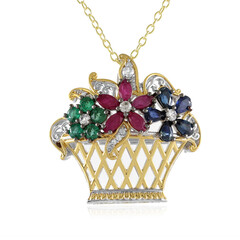 Blue Sapphire Silver Necklace (Gems en Vogue)