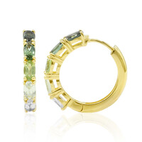Green Tourmaline Silver Earrings